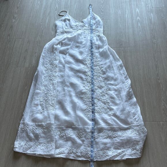 J Crew Embroidered Midi Dress In Ramie Tall 8 White Sheer Boho Cottage - Picture 8 of 13